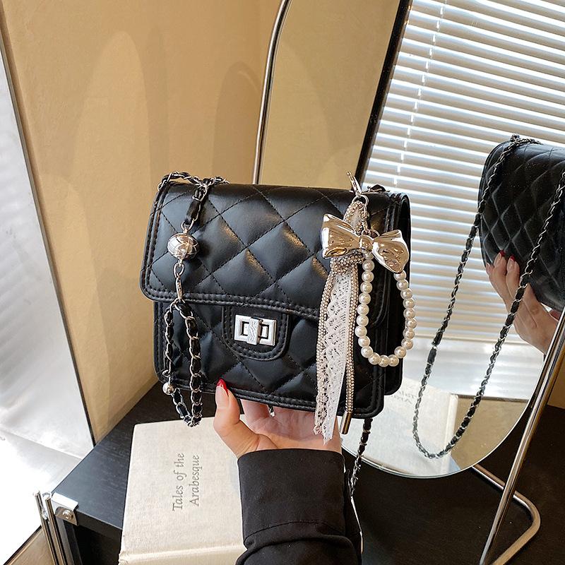Modische Diamantenkette Kleine quadratische Tasche Damen Leichter Luxus Temperament Vielseitige High-End Umhängetasche