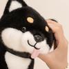 22Cm Cartoon Soft Shiba Inu Plush Doll Standing Sitting Yellow Black Dog Animal Stuffed Toy Home Decoration Gift For Children