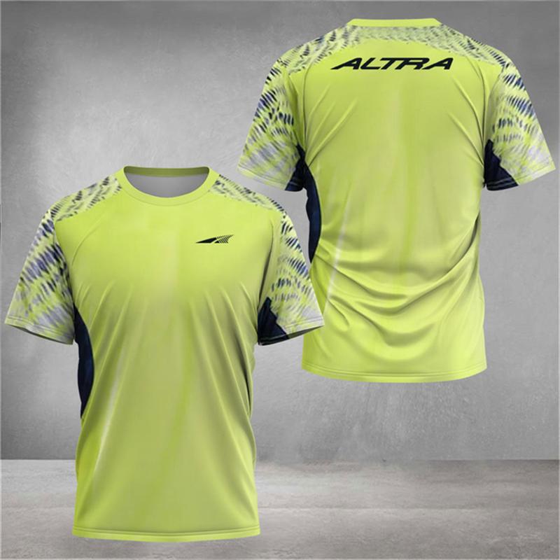 Men's T-shirt Fast Drying Badminton Training Clothes Table Tennis Clothes Printed Running Tees Unisex Breathable Sportswear Tops