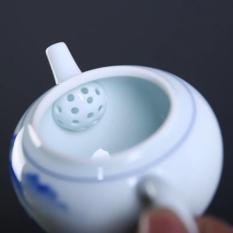 Chiński Jingdezhen Vintage Porcelanowy Ceramiczny Czajniczek z Zaparzaczem, Jaśminowy Oolong Kwiatowy, Ceremonia Herbaty Te Guan Yin