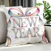 Holiday New Year'S Day Cushion Cover Cushion Cover Set 4Pcs 50X50 45X45 40X40 Pillowcase Decorative Sofa Home Decor