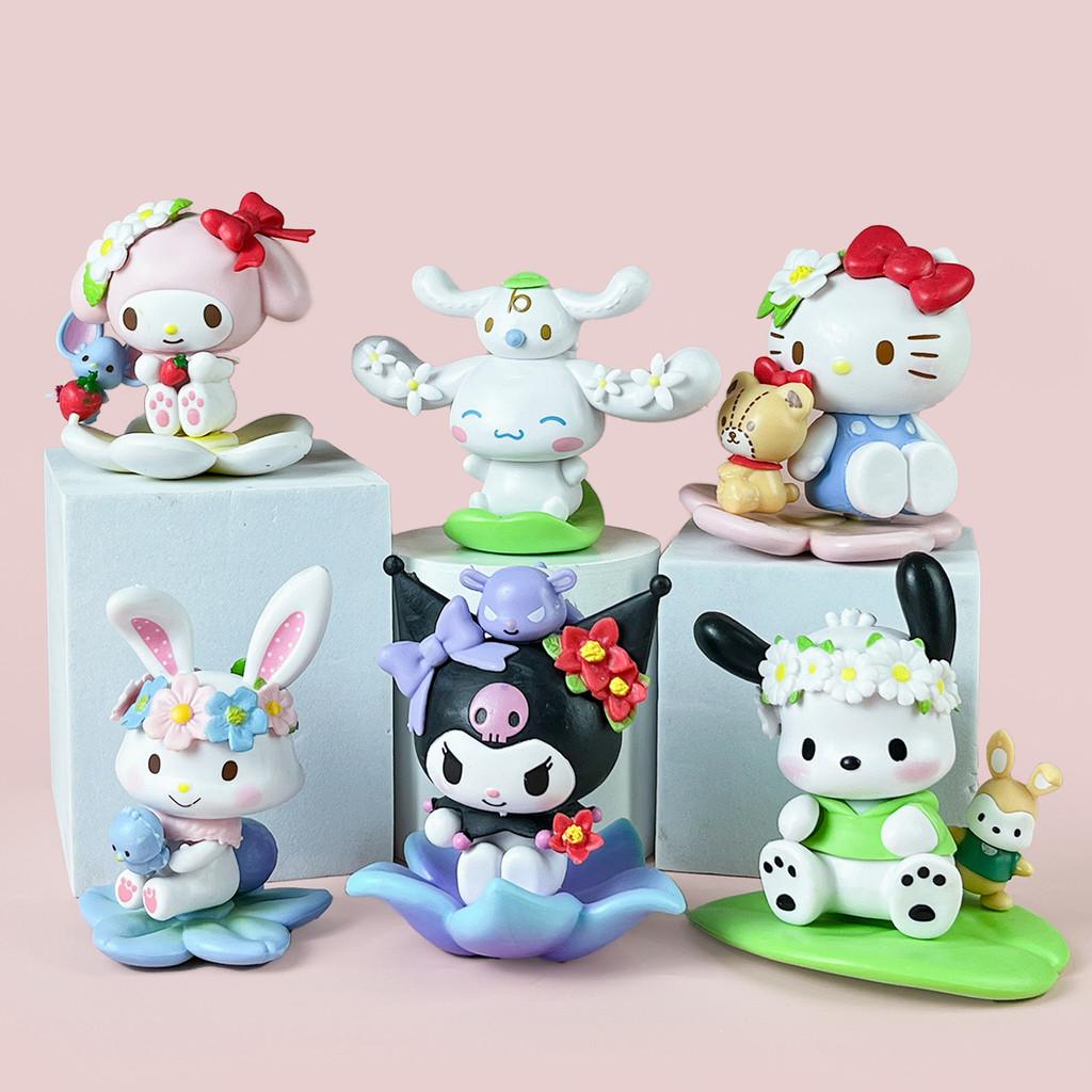 Flower My Melody Series Collectible Pvc Figurines For Gift And Decor