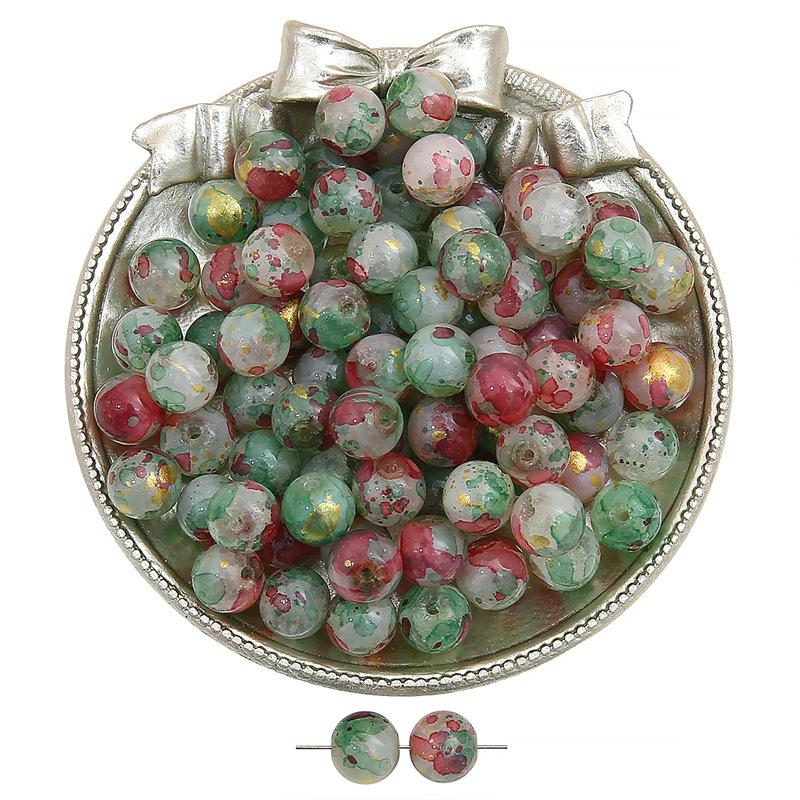Szklany Jadeit Złamane Posypki Koraliki Vintage Okrągłe Koraliki Ręcznie Robione Diy Ręcznie Koraliki Sznurkowe Biżuteria Akcesoria Glazura Pop Luźne Koraliki Piękny Kolor