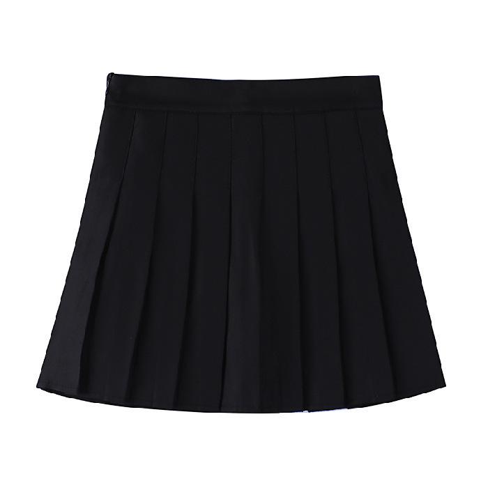 Korean-Style JK Pleated Skirt: Short, Versatile Student Skirt with Safety Pants, Zipper, and Buttons.