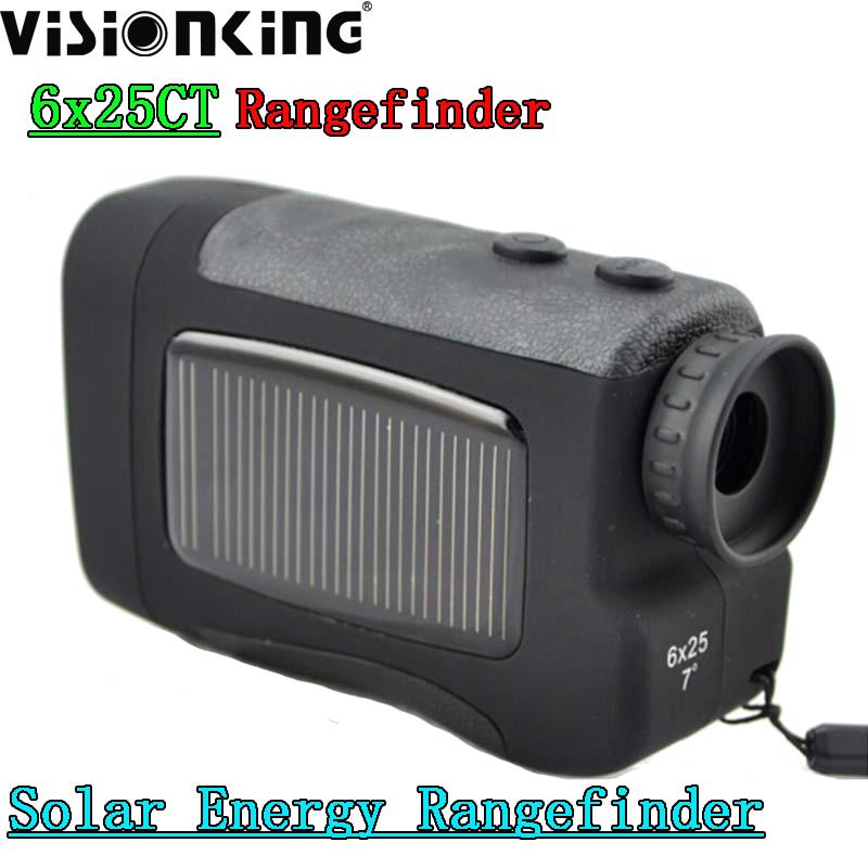 Visionking Solar Energy 6x25 Laser Hunting Rangefinder Portable FMC 600m Distance Meter Outdoor Golf LCD Roof Optics Monoculars