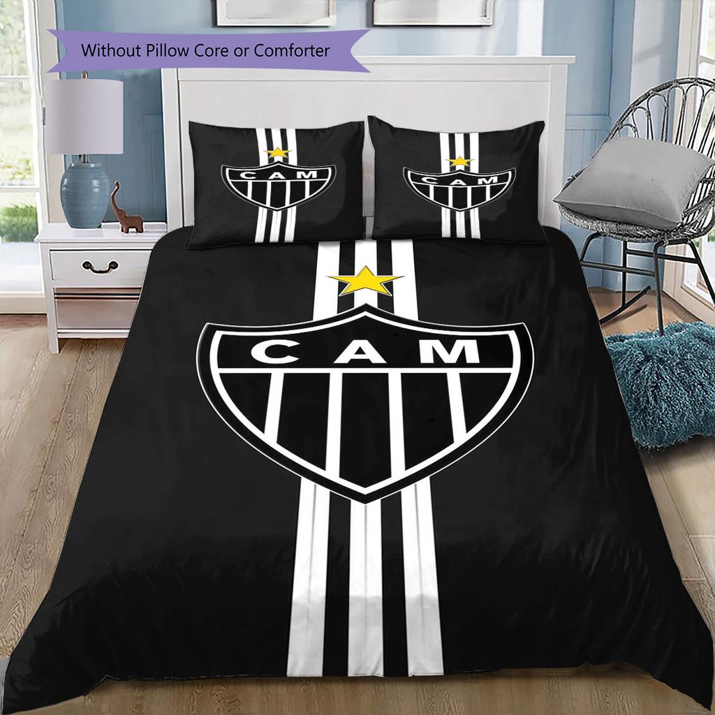 Atlético Mineiro "CAM" Bedding Set, Football Club Logo Duvet Cover with Pillowcases, No Comforter