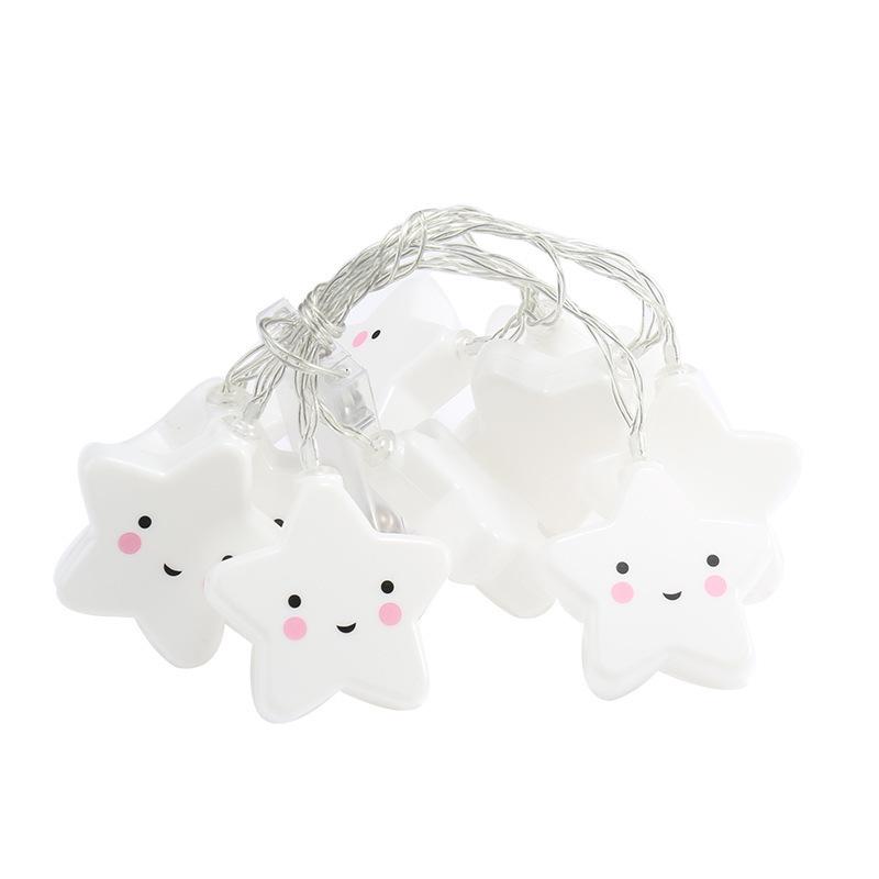 LED Smiling Star Cloud String Lights for Kids' Bedroom & Tent Decoration