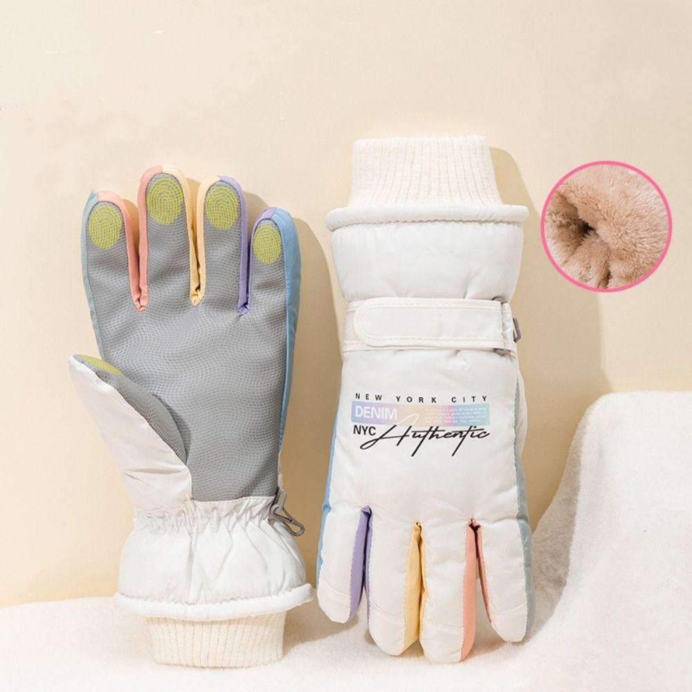 Skiing Gloves Windproof Riding Mittens Fashion Full Finger Mittens  Female/Girls