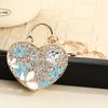 Keychain Pendant Heart Shape Charm Key Holder with Enamel Flower Design Lightweight Anti-Oxidation Durable Lobster Clasp Keyring