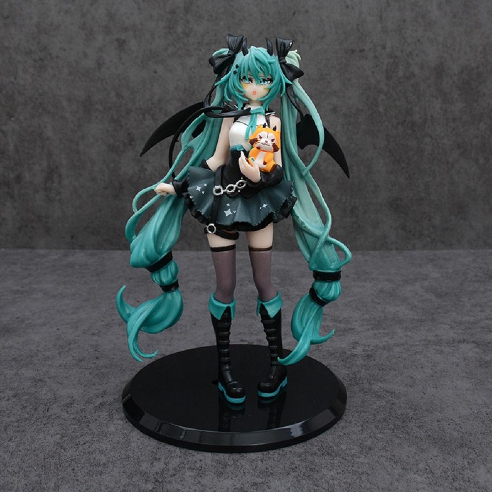 Anime Hatsune Miku Little Devil Raccoon Action Figure Model Toys Cute Action Model PVC Collection Desktop Accessories
