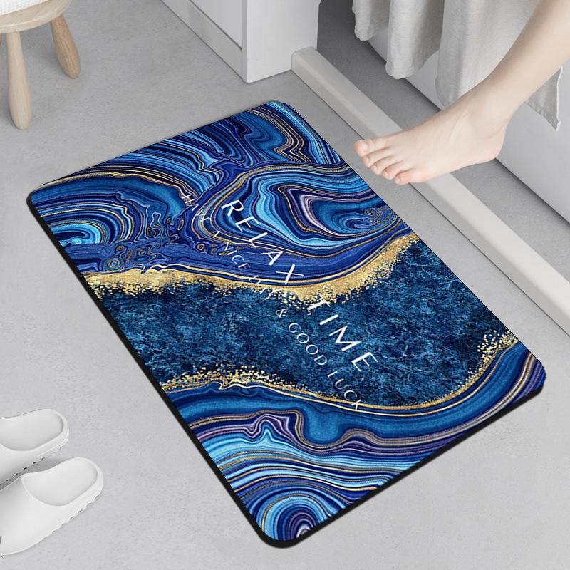 Nordic Light Luxury Style Bathroom Diatom Mud Water Absorption Pad Toilet Foot Pad Household Bathroom Door Rubber Anti Slip Floor Mat
