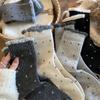 Winter Lace Color-Blocking Polka Dot Wool Socks Thickened Warm Birkenstock Stockings Piled Up With Socks