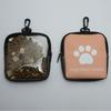 Cute Cartoon Print Dog Treat Pouch With Zipper Closure & Small Keychain, Ideal For Dog Training Walking Outdoor Use