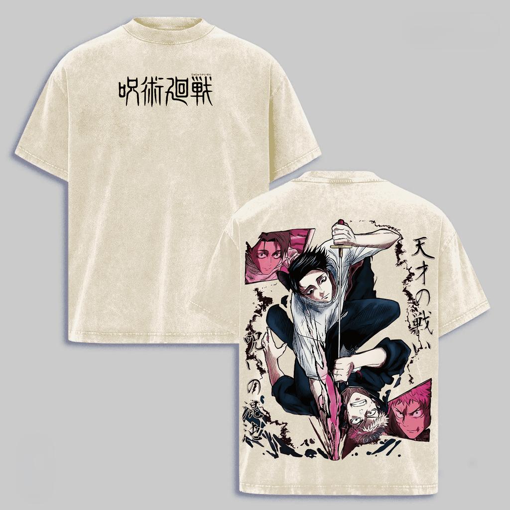 2026 Anime Jujutsu Kaisen T Shirt Okkotsu Yuta Washed Oversized T-shirt For Men's Clothing Summer Casual 100% Cotton Tees Tops
