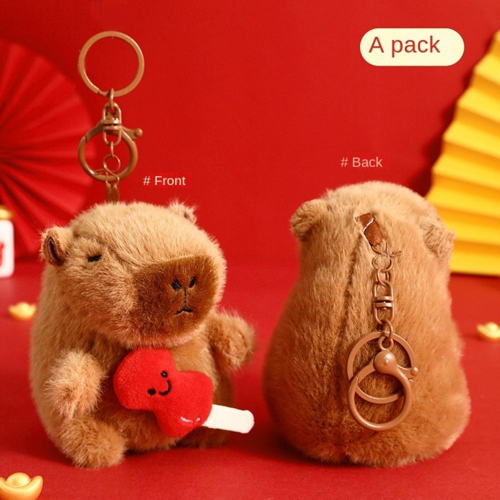 

М яка іграшка Новорічна капібара підвіска плюшева підвіска на сумку дитячий різдвяний подарунок B