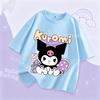 Kuromi Girl T Shirt Purple Cartoon Print Kids Tops Short Sleeve Tees Summer Breathable Cute Baby Casual Clothes Birthday Gifts