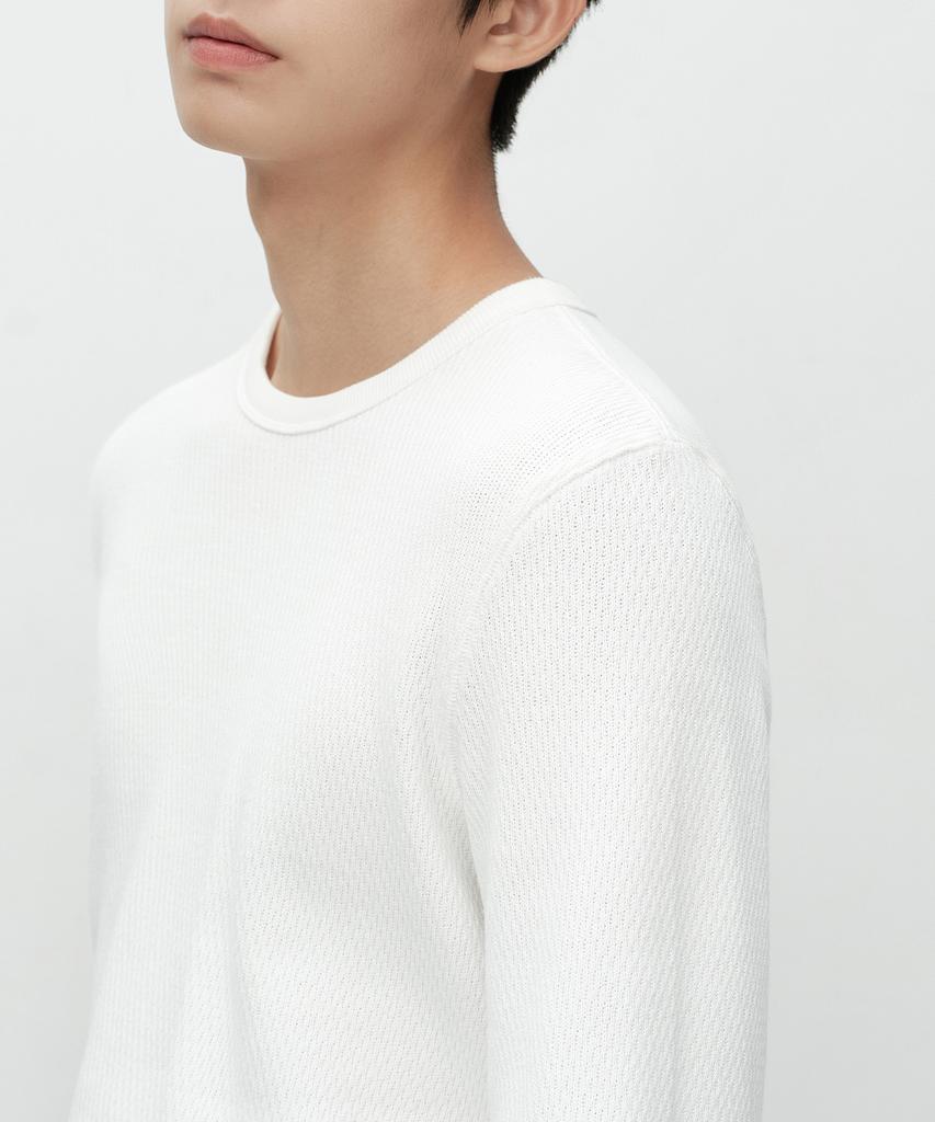 MUSINSA STANDARD Thermal Basic Crew Neck Long Sleeve T-Shirt [Ivory]