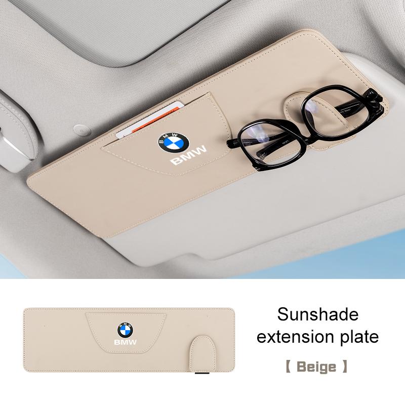 Leather Car Sunshade Extender Plate Glasses Storage Clip For BMW 1 3 5 6 7 Series X1 X3 X5X6 g30 g20 g45 g60 g70 e90 e60 e46 f10 II9