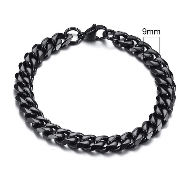 Vnox Mens Simple 3 -11mm Stainless Steel Curb Cuban Link Chain Bracelets For Women Unisex Wrist Jewelry Gifts