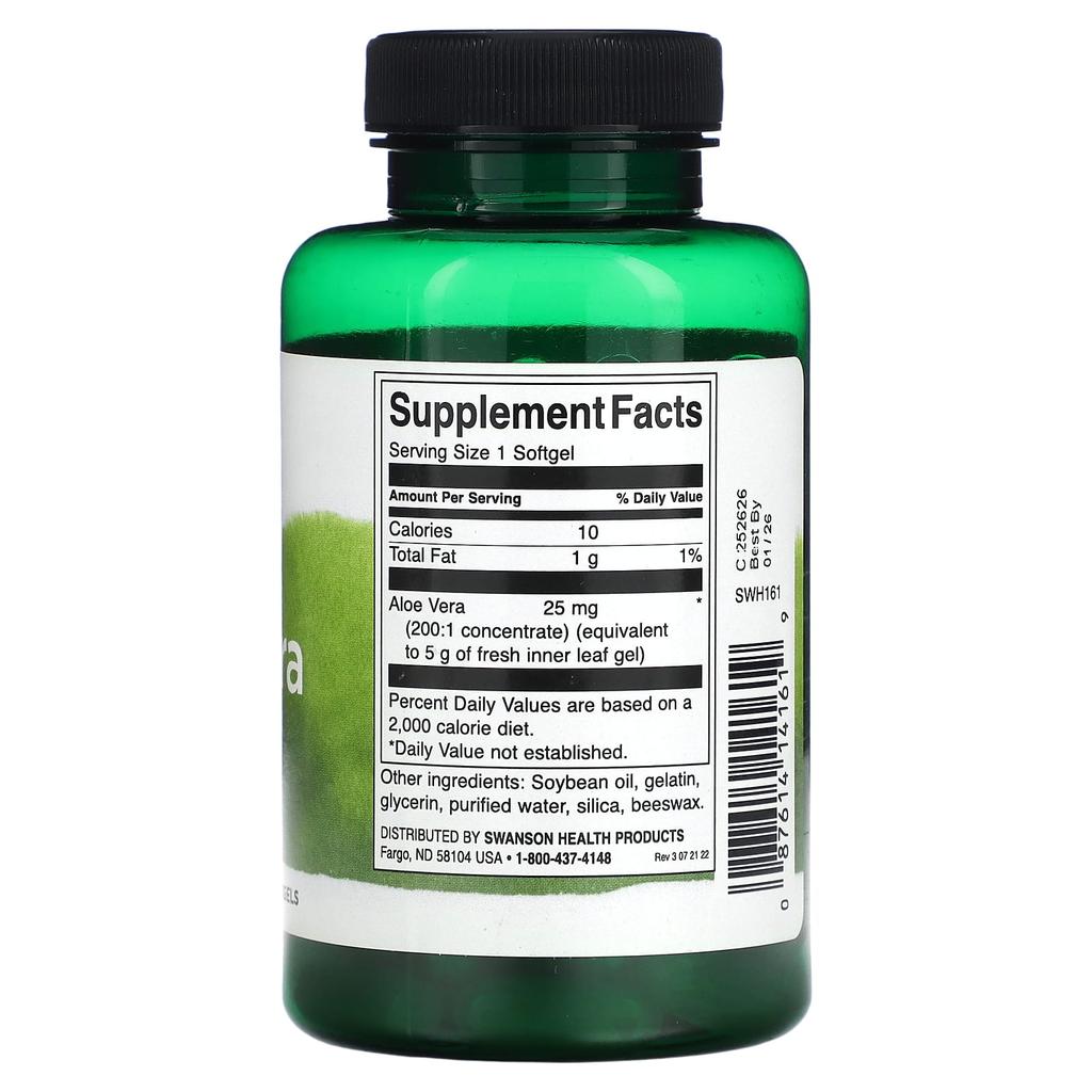 Aloe Vera, 25Mg, 100 Softgels