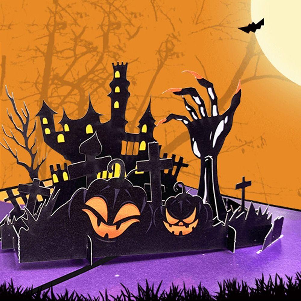 Paper Halloween Ghost House Greeting Card Thank You Blessing Card  Party Favors Gifts