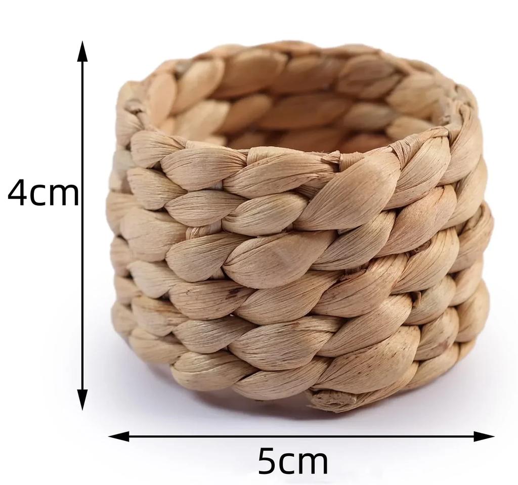 1-48Pcs Hand Woven Napkin Rings Watercress Grass Napkin Rings Straw Napkin Clasps Napkin Rings Tableware Decorations