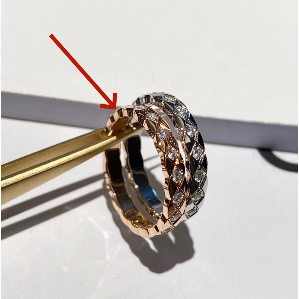 Bague Losange Haute Version en Argent Sterling 925 Plaqué Or 18K Petite Bague Parfumée Lisse Diamants Entiers Bague Seiko