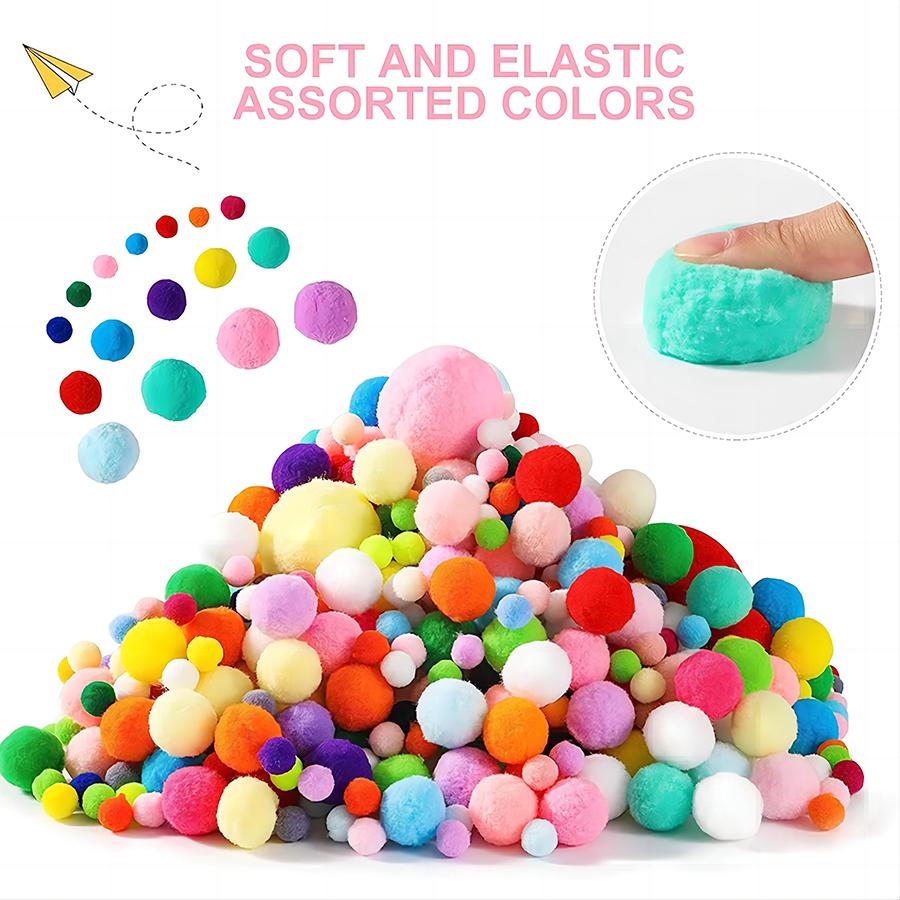 20g 8-30mm Color Random Fluffy High Elasticity Soft Pompoms Home Furnishings DIY Hand-sewn Craft Wedding Decoration