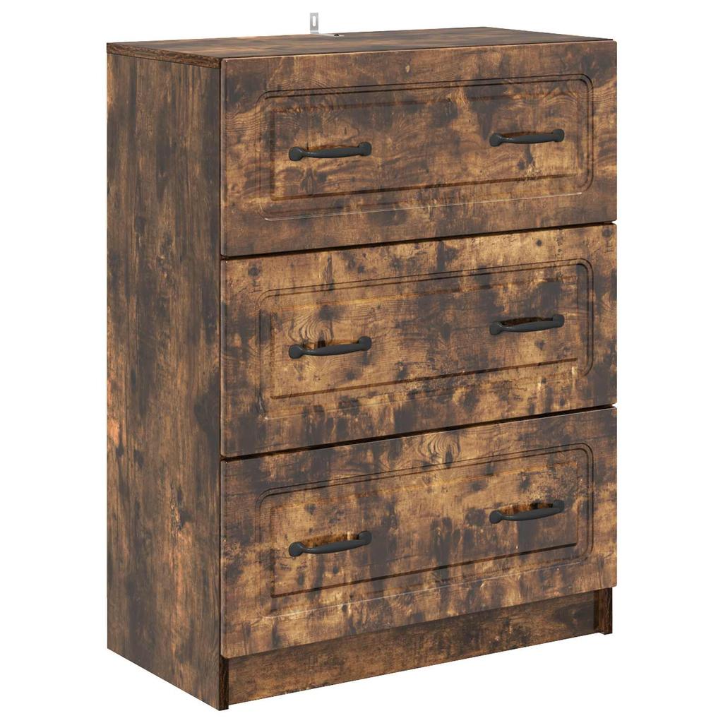 Drawer Chest Smoked Oak 66 x 34.5 x 87 cm
