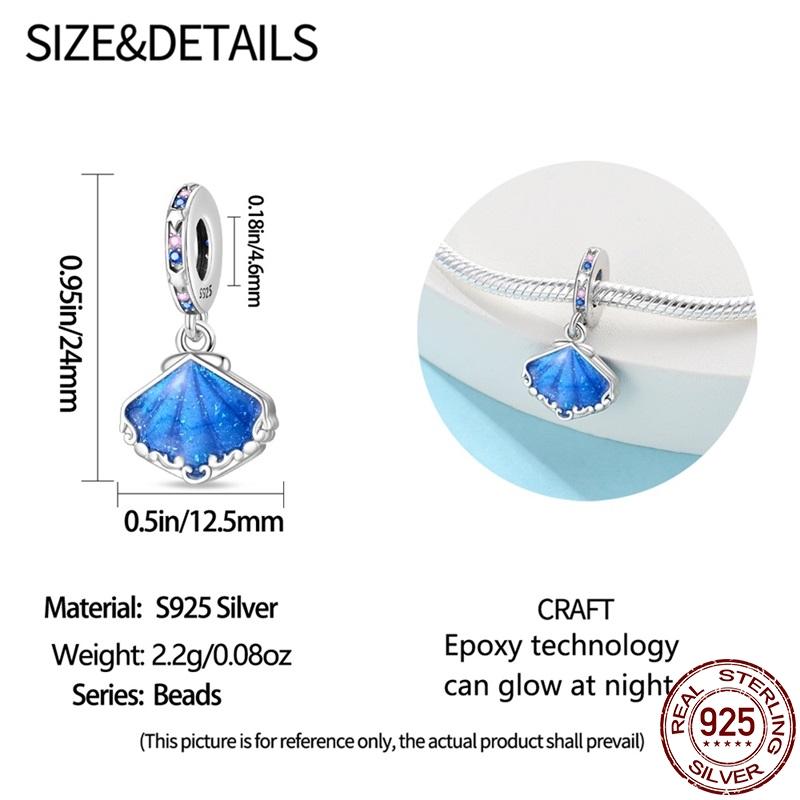 Original Copper Luminous Marine Series Pendant Fit 3Mm Bracelet Diy Charm For Women Jewelry Fashion Gift