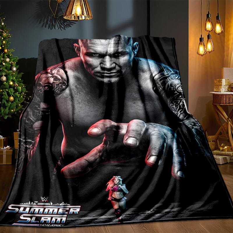 Wrestling Champion With Wwe Title Blanket Lightweight Ideal Bedding Blanket Perfect for Travel, Living Rooms, Offices, Sofas, Fan Christmas Gift