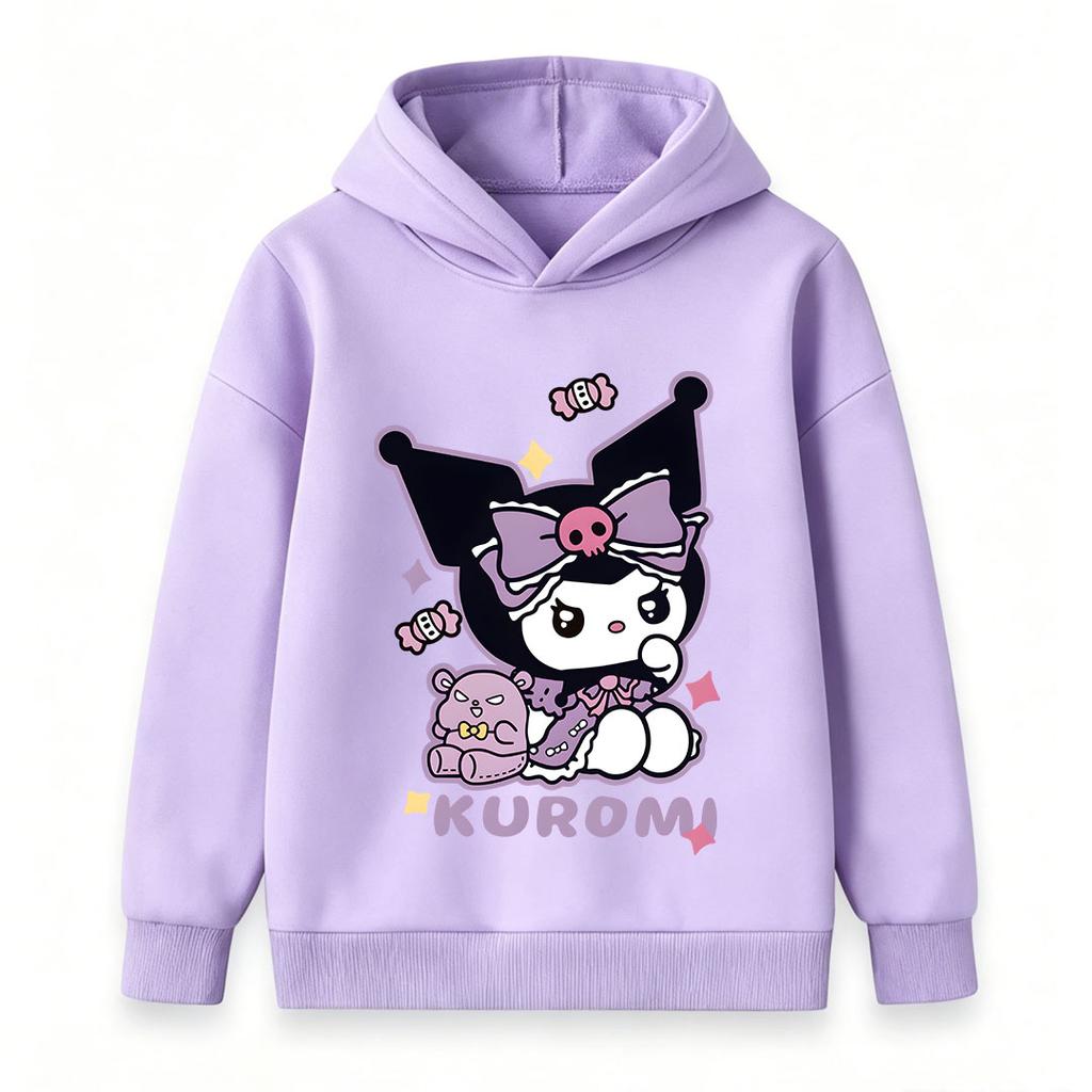 Kids Boys Girls Cartoon Printed Pullover Hoodie, Sweet Cute Candy Star Bear Pattern Casual Long Sleeve Hooded Sweatshirt For Children Daily X