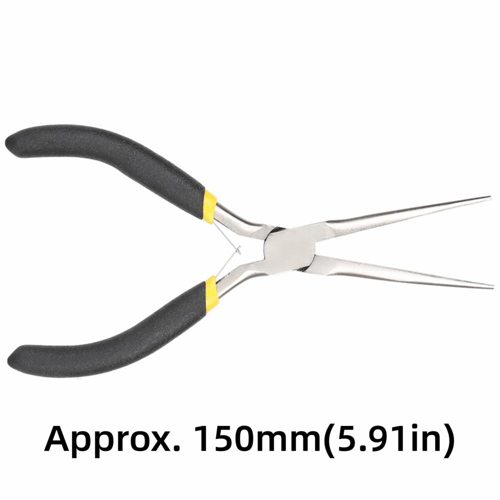 Carbon Steel Long Flat Nose Pliers Small Size Mini Pliers Needle Nose Pliers  Small Object Gripping