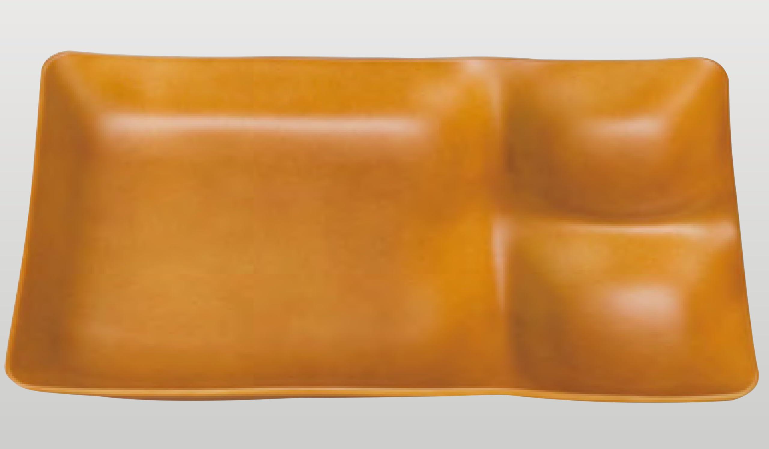 Wakaizumi Lacquerware Buffet Dishwasher Combination Honey Plate, Safe, Heat-Resistant Two-Piece Plate, Brown, M-34-70