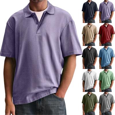 Pánské jednobarevné topy s krátkým rukávem Pánské ležérní módní topy s krátkým rukávem