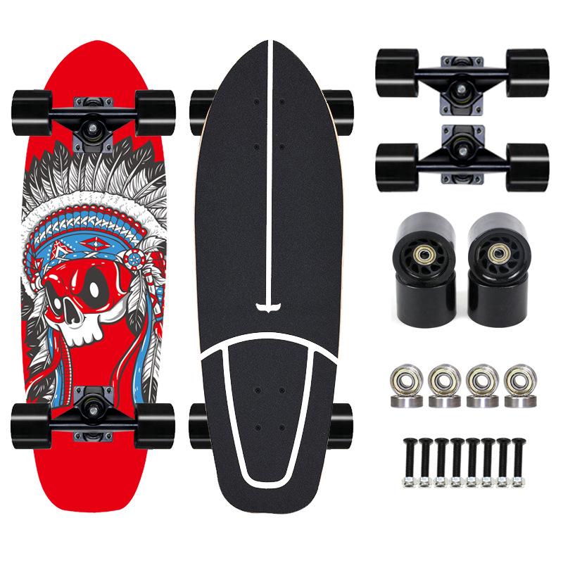 Thailand Maple Big Fish Board Single Upturned Skateboard Walking Board Land Surfboard Brush Street Board Four