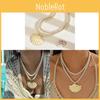 Boho Skal Hänge Halsband Med Flerlagers Flätat Snöre För Dam Sommarplagg