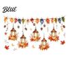 Static Cling Window Decals Autumn Maple Leaf And Lantern Sticker Double Sided PVC Waterproof Thanksgiving Party Decor Decals Removable Electrostatic