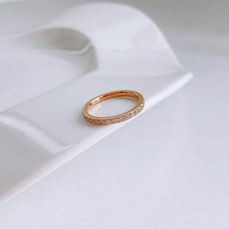 

Корейские минималистичные парные кольца из титановой стали с бриллиантами — модные украшения для женщин и подруг US Size 8