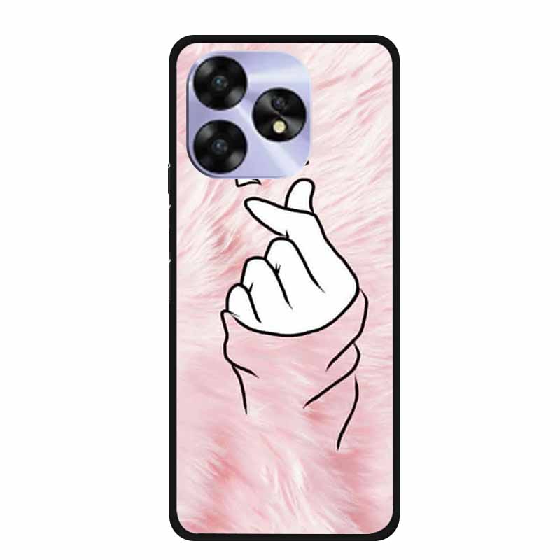 For Umidigi A15c A15 Case Painted Black Bumper TPU Soft Silicone Phone Cover For Umidigi A15 Cases A 15 15T Coque Funda Capa Cat