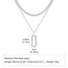 Stylish Geometry Layering Necklaces for Men Women,Silver Color Stainless Steel Rectangle Pendant Neacklace,Birthday Patry Gift
