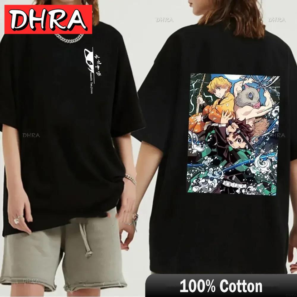 Japanese Anime Demon Slayer Graphic Zenitsu Shinobu TShirt Fashion Tanjiro Inosuke Zenitsu Womens T Shirt Men Tees Nezuko Tops