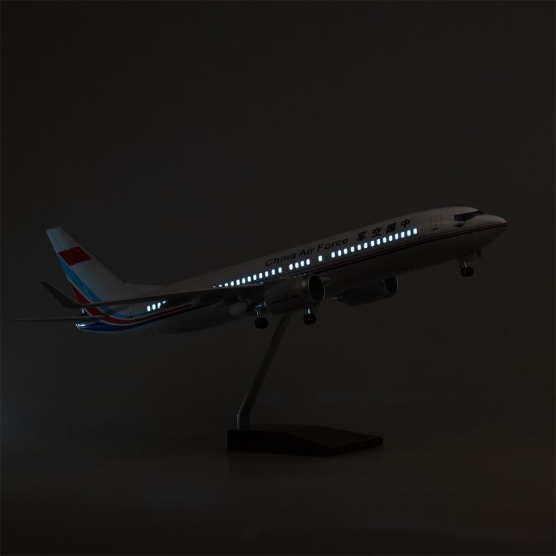 47cm Miniature Airplane For China Air Force B737 Collectible Aircraft Resin Toy Planes Boys Kids Collected Gift