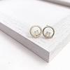 [Naot Jewelry] Women's Stud Earrings, Opal Birthstone (October), Bubble Circle Pierce