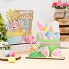 Easter Decorations - Multi-layered Easter Bunnies and Easter Eggs Wooden Display Pieces - Home Party Gifts