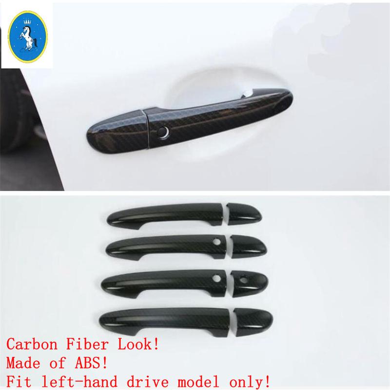 For Mazda 6 Car Door Pull Doorknob Handle Hand-clasping Cap Cover Trim Chrome / Carbon Fiber Look Exterior Accessories