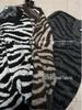 Xiao Wang's 8128 Winter Zebra Print Crew Neck Plus Size Knitted Sweater