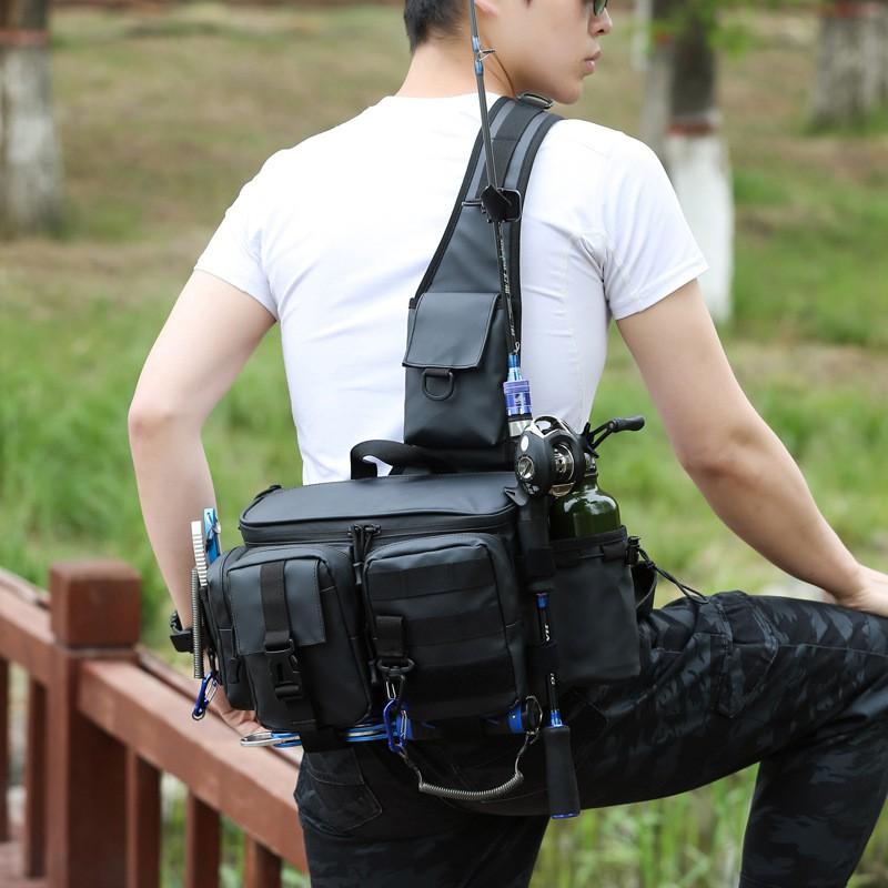 Multi-Functional Fishing Waist Pack Men Women Waterproof Shoulder Bag Outdoor Camping Photography Gear Storage
