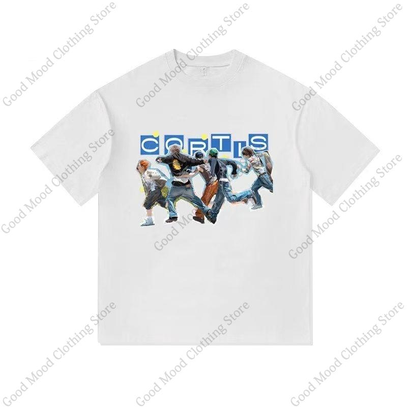CORTIS Print T Shirt Fashion Street Hip Hop Retro JUHOON KEONHO SEONGHYEON Print Tshirt Kpop Fans Cotton Short Sleeve Tee Tops