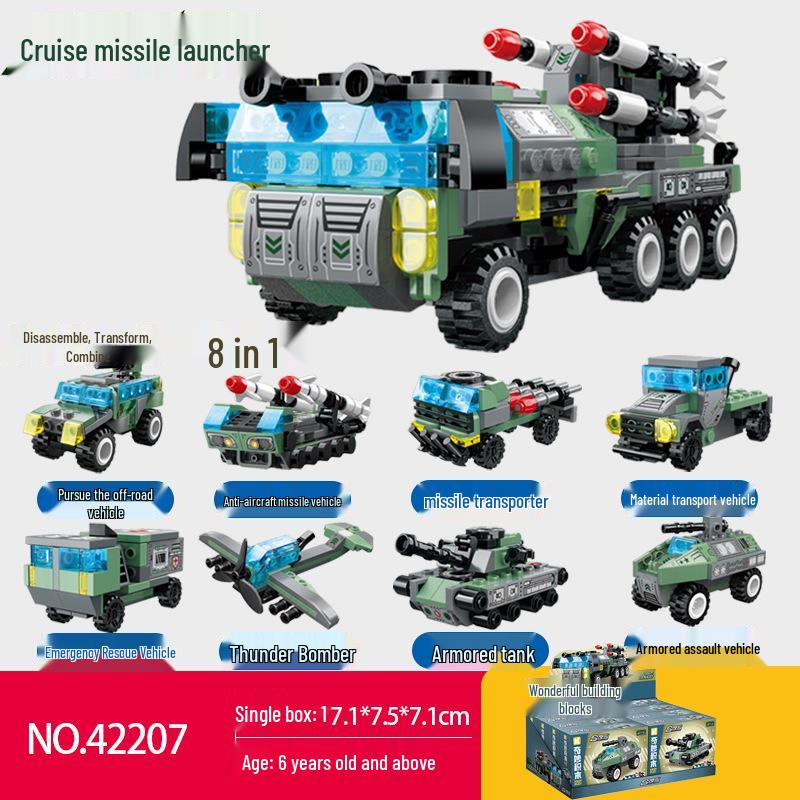 Nuclear-Powered Aircraft Carrier Transformation Building Blocks Educational Toy Set